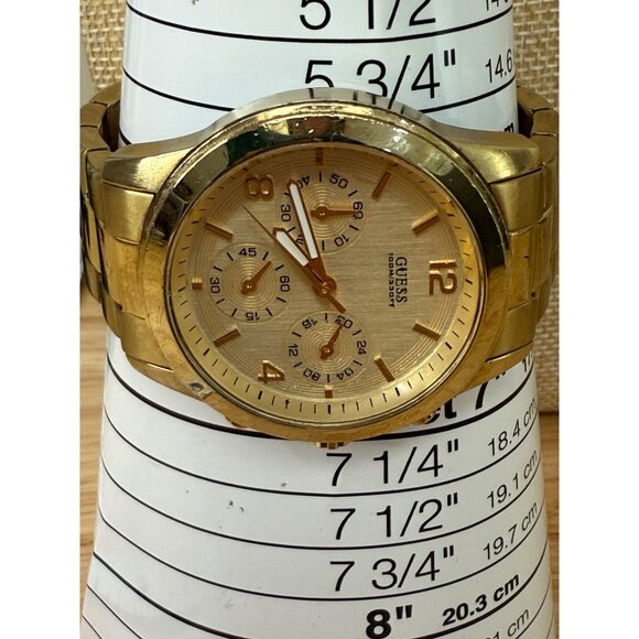 Guess Womens Gold Tone Chronograph Watch 100M Water Resistant NOT TESTED - Picture 9 of 9